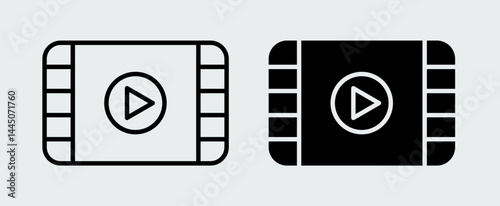 Play icon. Cinema, multimedia, entertainment symbol