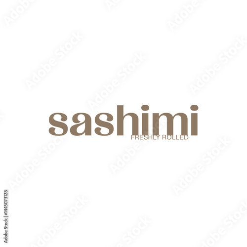 Sashimi Logo: Minimalist, stylized, and elegant logo design for a sashimi restaurant. Featuring the word "sashimi" in a sleek and modern font, this logo is perfect for branding and marketing purposes.