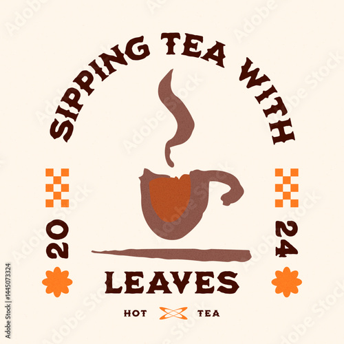 Sipping Tea with Leaves: A steaming cup of tea, inviting you to savor a moment of tranquility.