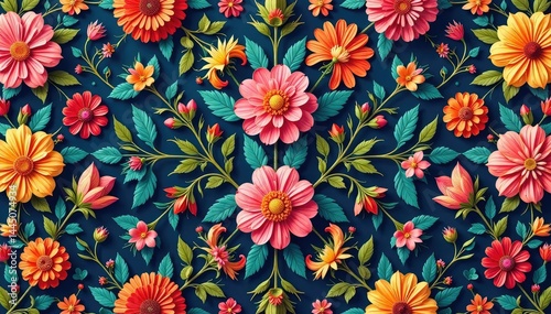 Intricate floral design, repeating seamlessly , texture, pretty, green