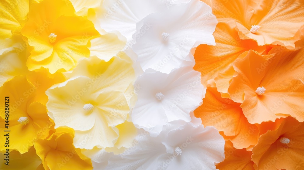 Obraz premium Floral pattern with layers of pastel-colored flowers