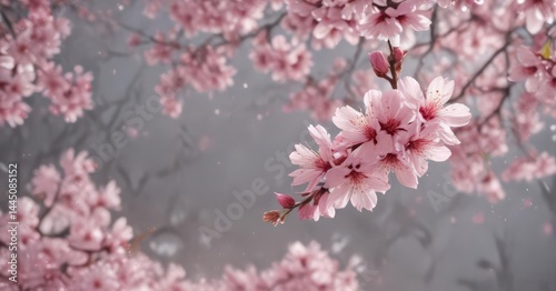 Delicate pink sakura petals softly drift on a blurred background ,  color,  pretty