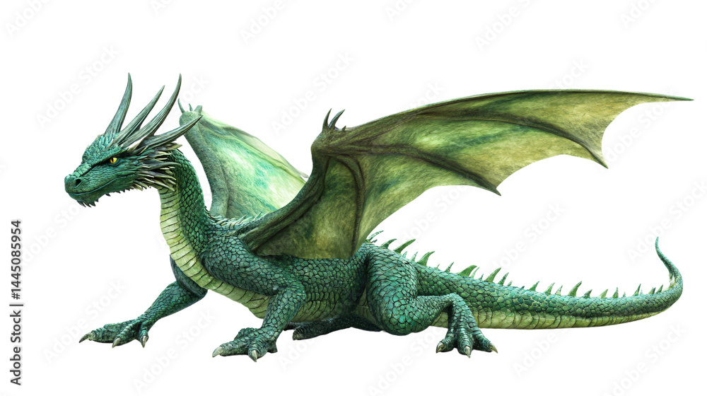 Majestic Green Dragon Isolated on Transparent Background for Graphic Designs Majestic Green Dragon Isolated on Transparent Background for Graphic Designs