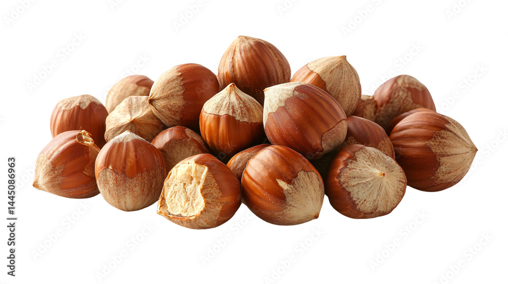Fresh Hazelnuts on Transparent Background - High-Quality Food Photography Fresh Hazelnuts on Transparent Background - High-Quality Food Photography