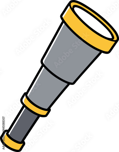 Premium High-Resolution Vintage Telescope Vector Illustration for Nautical Exploration, Astronomy, and Retro-Themed Creative Projects, Perfect for Stock and Design Portfolios