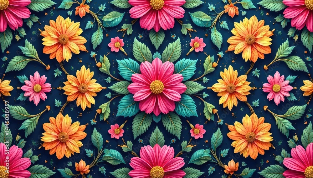 Intricate floral pattern, repeating seamlessly , nature, backdrop Intricate floral pattern, repeating seamlessly , nature, backdrop
