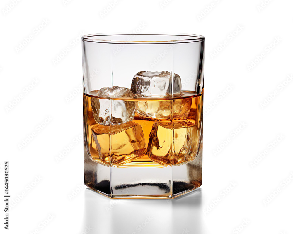 glass of whiskey on a transparent background