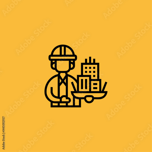 Architect icon flat vector design