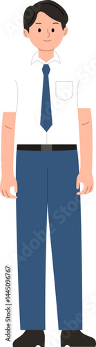A teenage boy wearing a junior high school uniform
