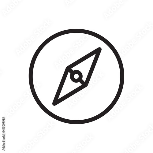 Compass Icon: A minimalist compass icon, a symbol of direction, navigation, and exploration. It embodies the spirit of adventure, guiding travelers through unknown paths. This icon represents a quest.