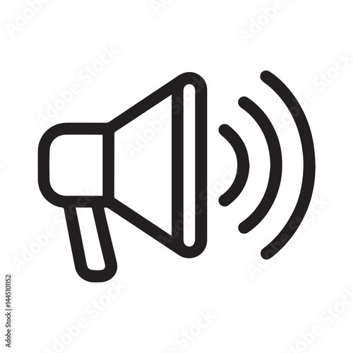 Amplified Announcement: A bold outline of a megaphone projects sound waves. The image evokes the essence of announcements and the broadcasting of crucial information. 