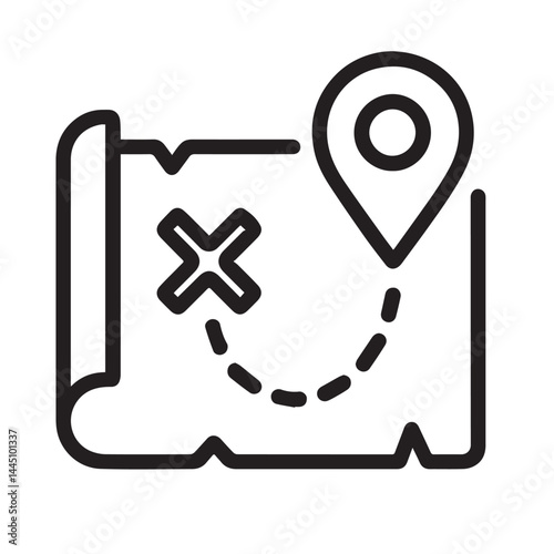 Journey Unveiled: An elegant map, a symbol of discovery and exploration, guides the path to the hidden treasure, it shows the thrill of adventure and pursuit.