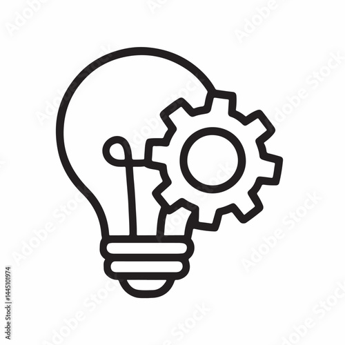 Illumination of Innovation: An iconic image of a light bulb, integrated with a gear, symbolizing innovation, ideas, and the mechanisms of progress.