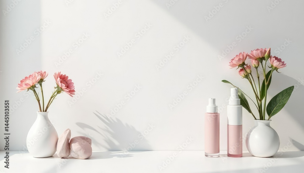 custom made wallpaper toronto digitalClean, minimalist white backdrop for beauty products, space, isolated, studio