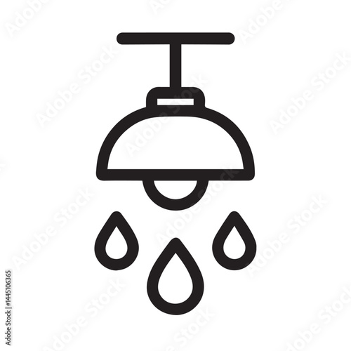 Leaky Ceiling Lamp: A line art illustration of a ceiling lamp with water dripping from it, symbolizing a home repair or maintenance need.