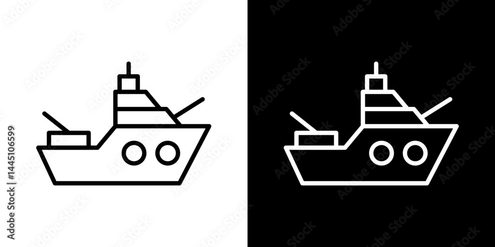 Fototapeta premium Warship icon vector, illustration logo template in trendy style