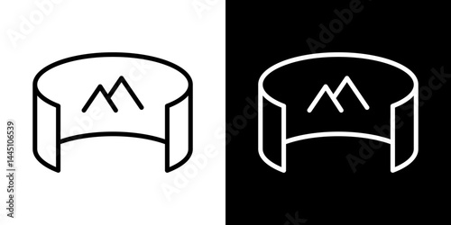 Tour virtual icon vector, illustration logo template in trendy style