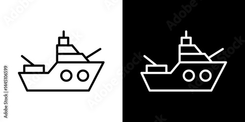 Warship icon vector, illustration logo template in trendy style