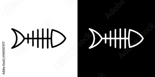 Fish bones icon vector, illustration logo template in trendy style