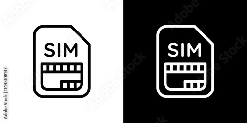 Sim card icon vector, illustration logo template in trendy style
