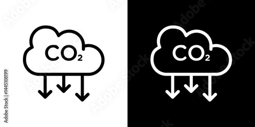 Low carbon dioxide icon vector, illustration logo template in trendy style