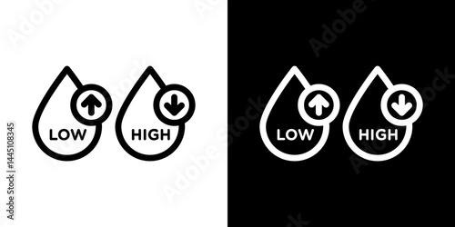 Low and high cholesterol icon vector, illustration logo template in trendy style