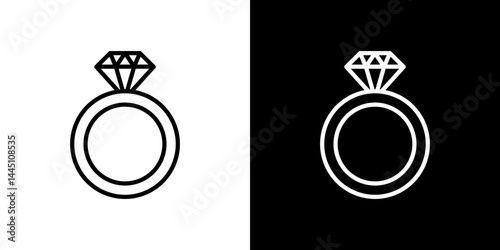 Diamond ring icon vector, illustration logo template in trendy style