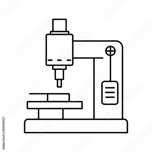 CNC Machine Line Art Vector