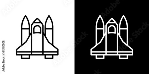 Space shuttle icon vector, illustration logo template in trendy style