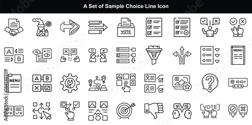 Choice Icon Vector Set, Select Option Decision Graphics
