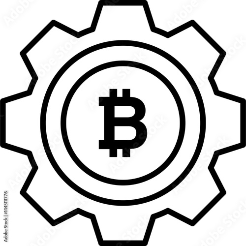 Bitcoin Mining Tools Vector Icon Stock Illustration