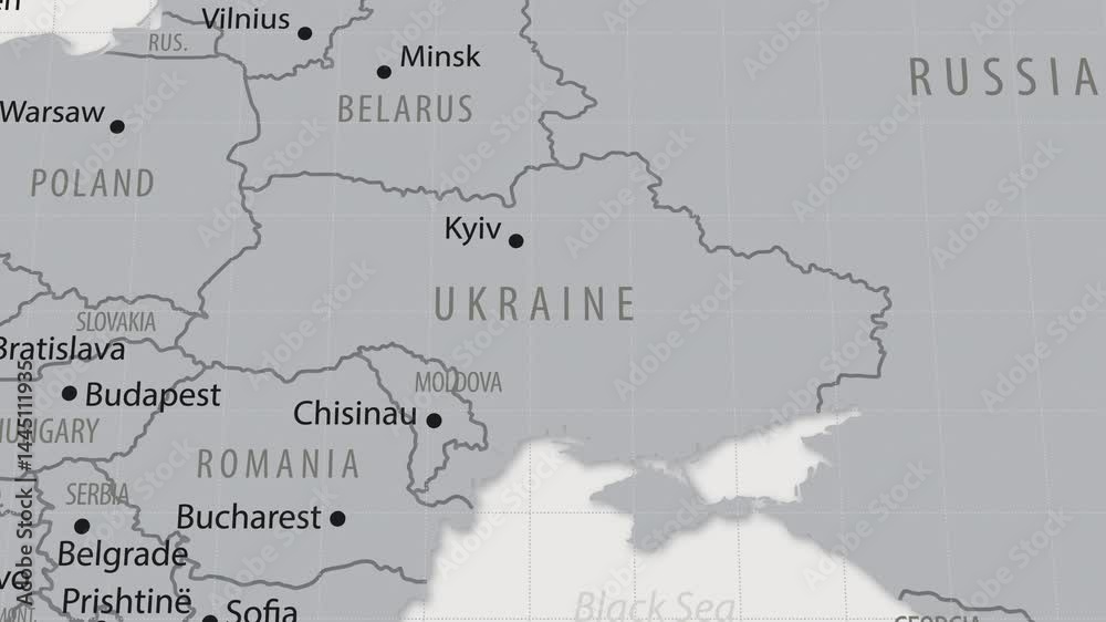 Ukraine on the world map. 4K animation. Ukraine on the world map. 4K animation.
