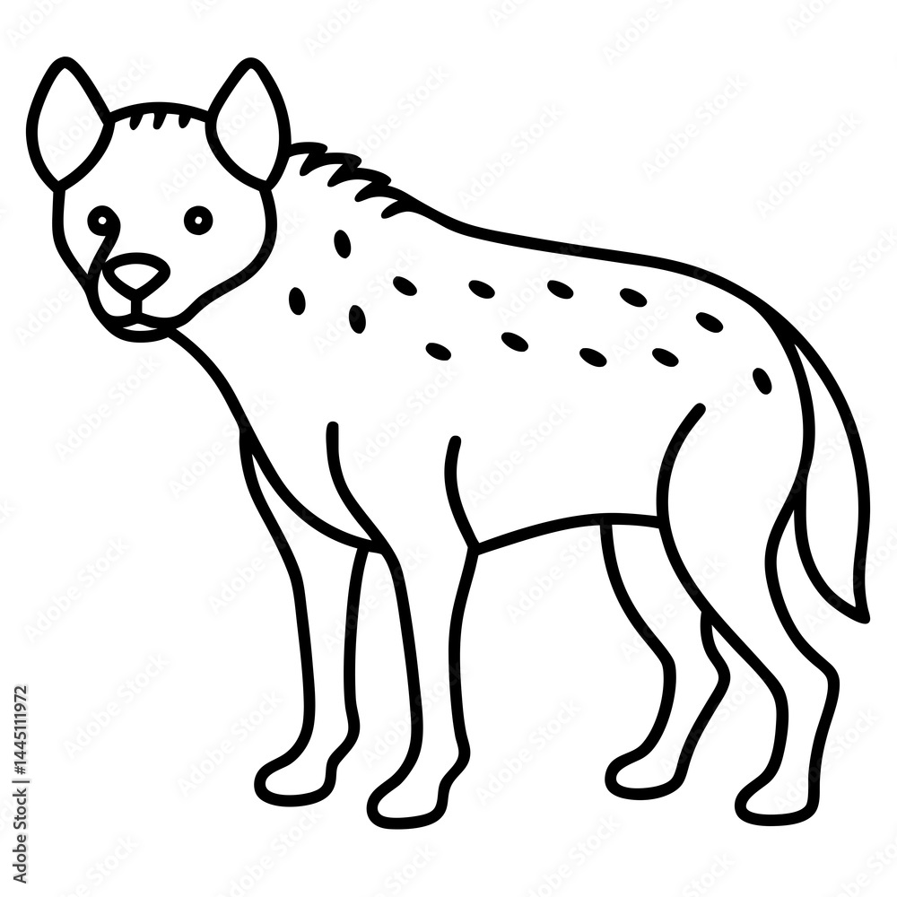 Fototapeta premium Sleek Hyena Outline Illustration