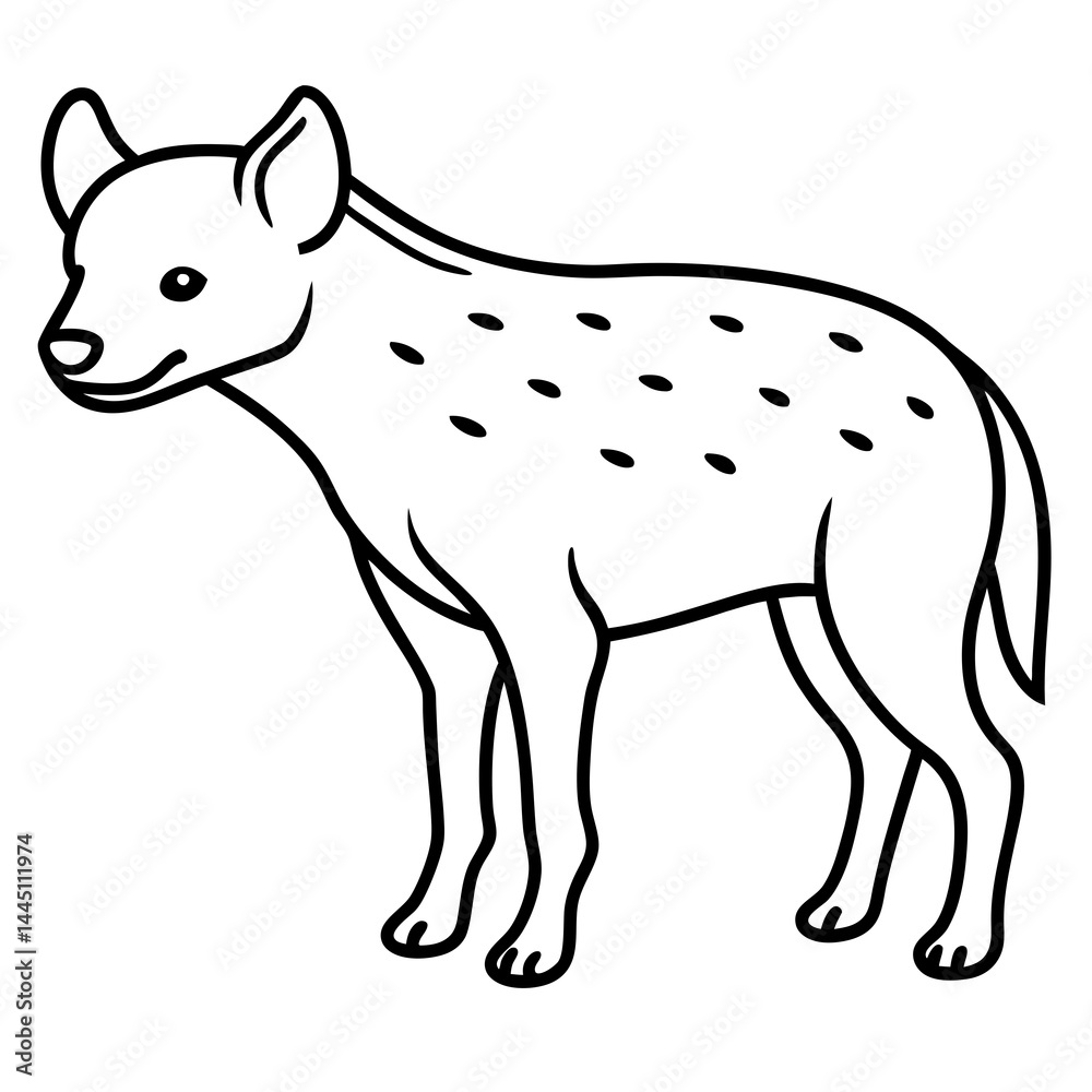 Fototapeta premium Sleek Hyena Outline Illustration