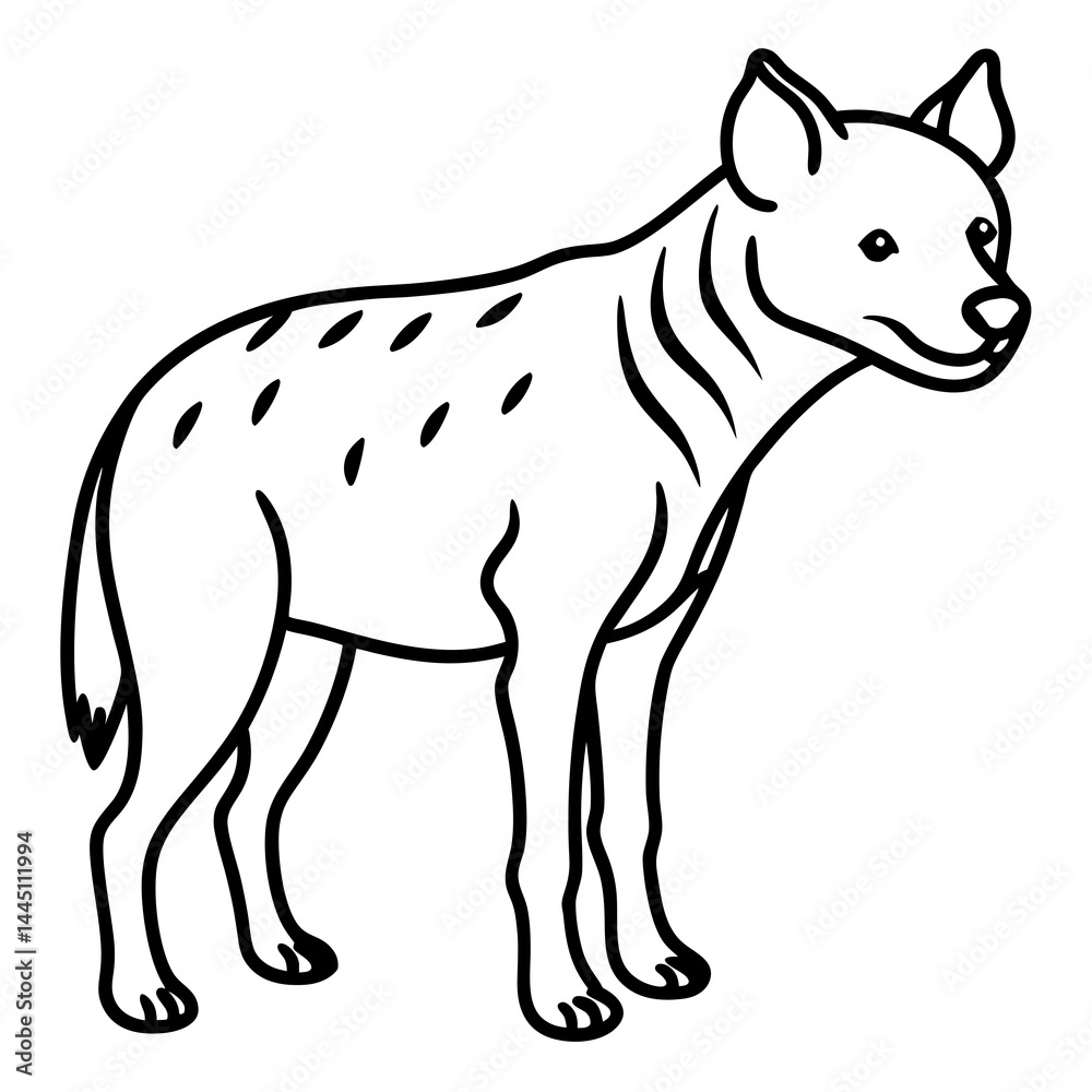 Obraz premium Sleek Hyena Outline Illustration
