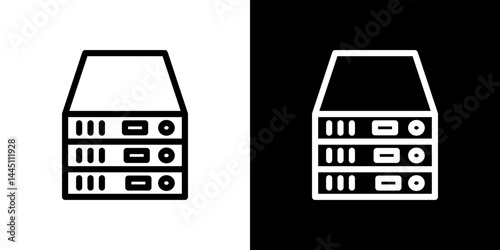 Server rack icon vector, illustration logo template in trendy style