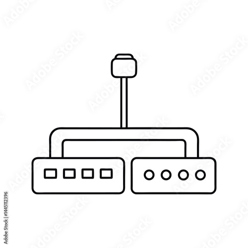 Network Switch Line Art Vector