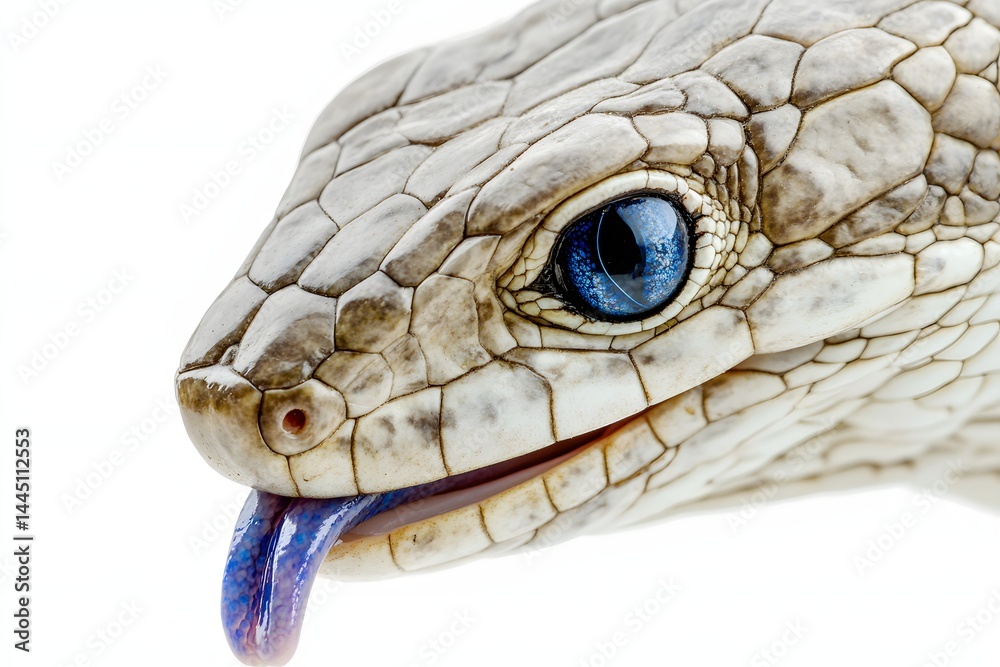 Fototapeta premium blue-tongue skink lizard head close-u