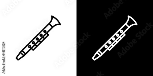 Clarinet icon vector, illustration logo template in trendy style