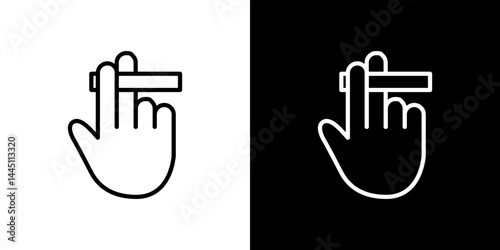 Hand holding cigarette icon vector, illustration logo template in trendy style