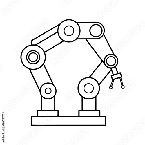 Robotic Arm Line Art Vector