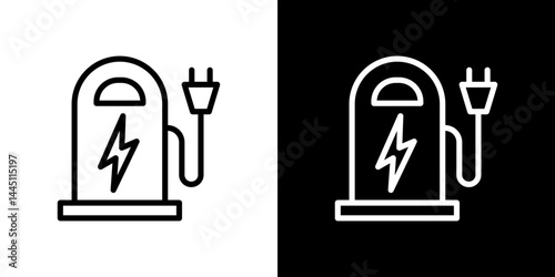 Charging station icon vector, illustration logo template in trendy style
