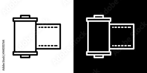 Film canister icon vector, illustration logo template in trendy style