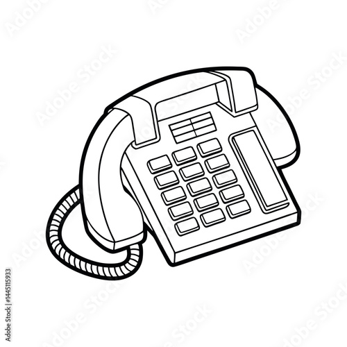 VoIP Phone Line Art Vector