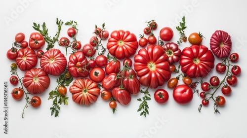 Vibrant collection of various red tomatoes
