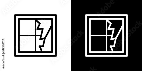 Broken window icon vector, illustration logo template in trendy style