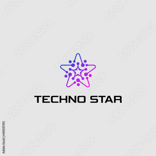 Techno star logo design abstract symbol template inspiration