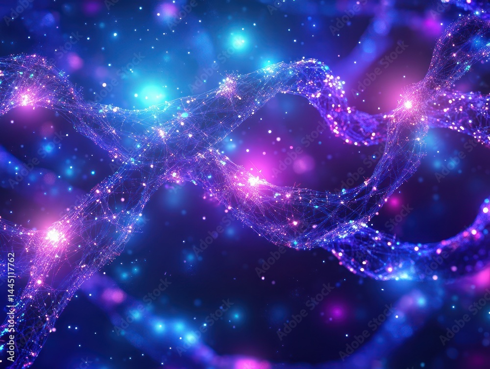Artificial Intelligence conceptual background, intricate digital brain formed by glowing circuits and neural pathways