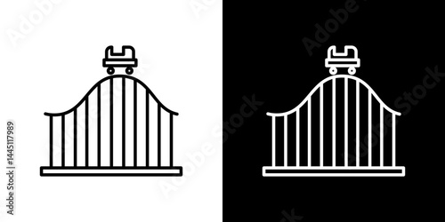 Roller coaster icon vector, illustration logo template in trendy style