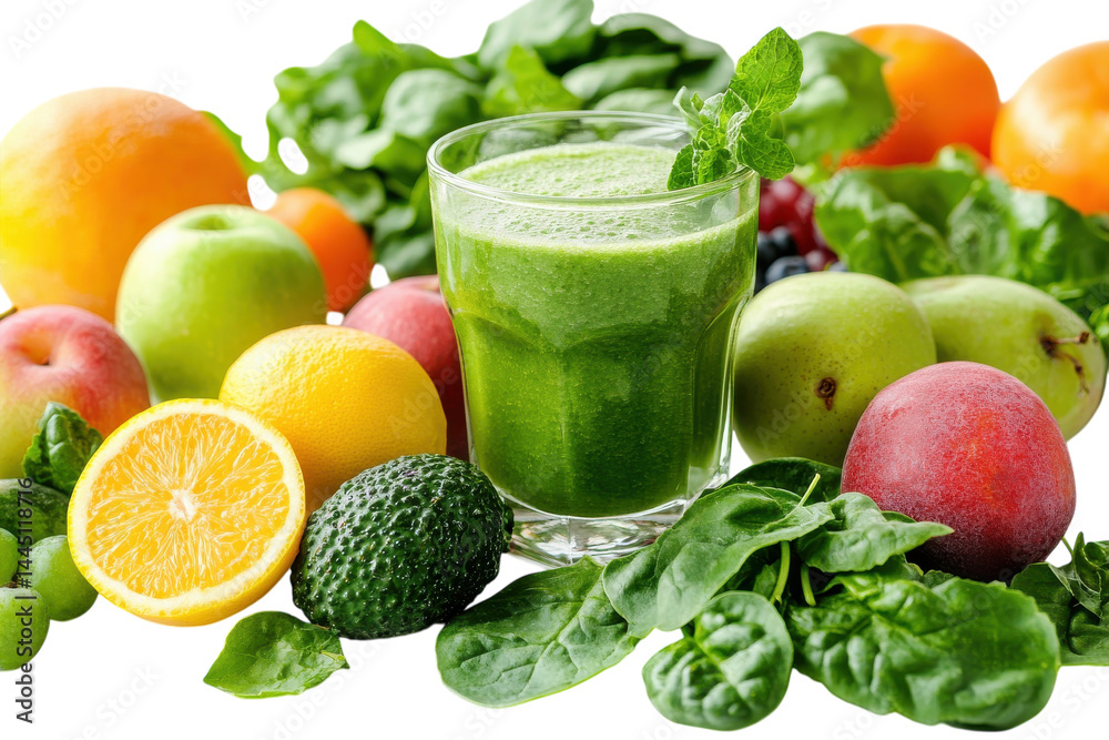 Refreshing green smoothie recipe with vibrant fruits fresh spinach and a touch of mint Refreshing green smoothie recipe with vibrant fruits fresh spinach and a touch of mint